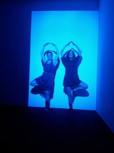 James Turrell "Ocra Blue". Me and my friend "playing" with art :)